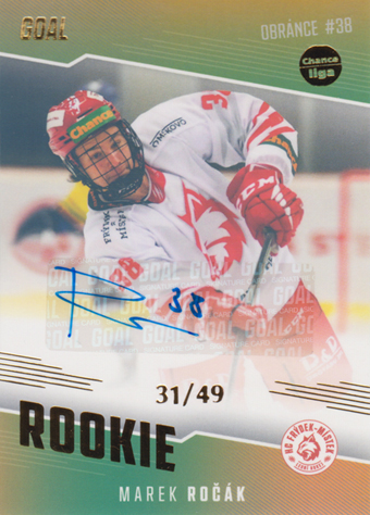 Ročák Marek 22-23 GOAL Cards Chance liga Rookie Autograph #RO-13