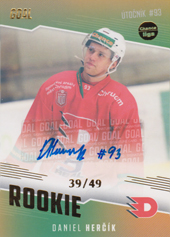 Herčík Daniel 22-23 GOAL Cards Chance liga Rookie Autograph #RO-16