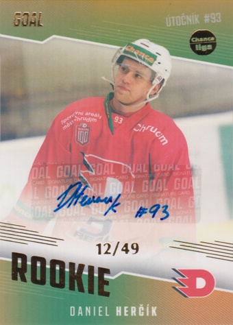 Herčík Daniel 22-23 GOAL Cards Chance liga Rookie Autograph #RO-16