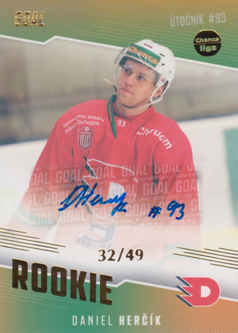 Herčík Daniel 22-23 GOAL Cards Chance liga Rookie Autograph #RO-16