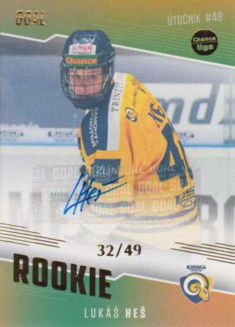Heš Lukáš 22-23 GOAL Cards Chance liga Rookie Autograph #RO-18