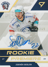Sedlák Zdeněk 22-23 Tipsport Extraliga Rookie Premiere Auto #RPS-ZS