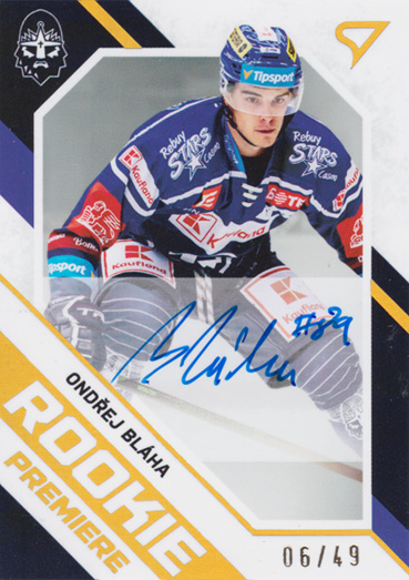 Bláha Ondřej 21-22 Tipsport Extraliga Rookie Premiere Auto #RP-35
