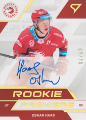 Haas Oskar 22-23 Tipsport Extraliga Rookie Premiere Auto #RPS-OH