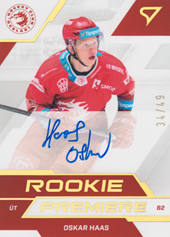 Haas Oskar 22-23 Tipsport Extraliga Rookie Premiere Auto #RPS-OH