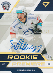 Sedlák Zdeněk 22-23 Tipsport Extraliga Rookie Premiere Auto #RPS-ZS