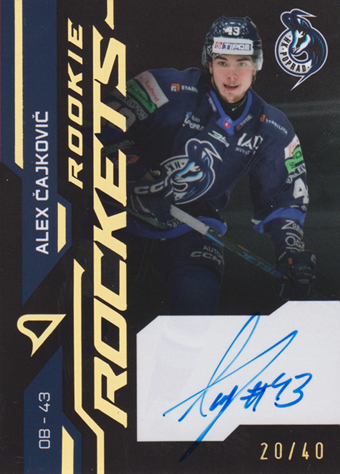 Čajkovič Alex 24-25 Tipos Extraliga Rookie Rockets Gold Auto #RRS-AC