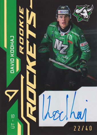 Kodhaj David 24-25 Tipos Extraliga Rookie Rockets Gold Auto #RRS-DK