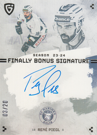 Piegl René 23-24 GOAL Cards Finally Bonus Signature Silver #S-KO2