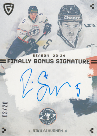 Sihvonen Riku 23-24 GOAL Cards Finally Bonus Signature Silver #S-LT3