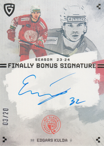 Kulda Edgars 23-24 GOAL Cards Finally Bonus Signature Silver #S-SL3