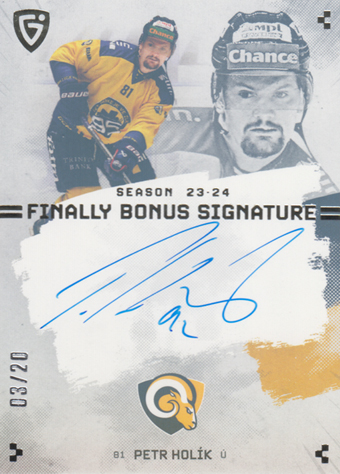 Holík Petr 23-24 GOAL Cards Finally Bonus Signature Silver #S-ZL1