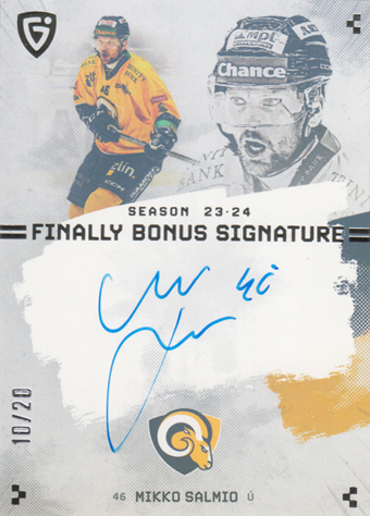 Salmio Mikko 23-24 GOAL Cards Finally Bonus Signature Silver #S-ZL3