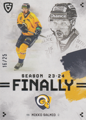 Salmio Mikko 23-24 GOAL Cards Finally Silver #F-ZL3