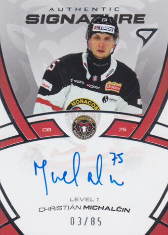 Michalčin Christián 24-25 Tipos Extraliga Authentic Signature Level 1 #SL1-CM