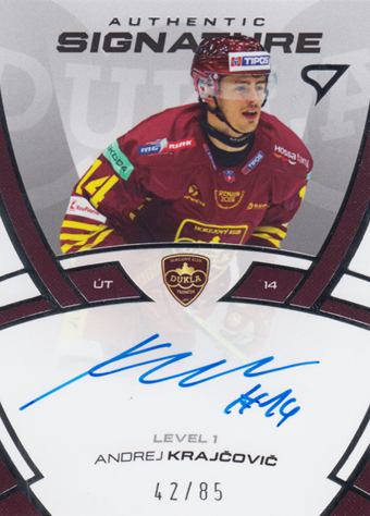 Krajčovič Andrej 24-25 Tipos Extraliga Authentic Signature Level 1 #SL1-KR