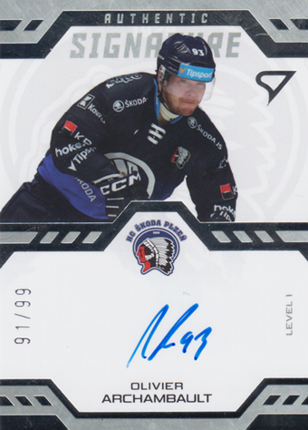 Archambault Olivier 24-25 Tipsport Extraliga Authentic Signature Level 1 #SL1-OA