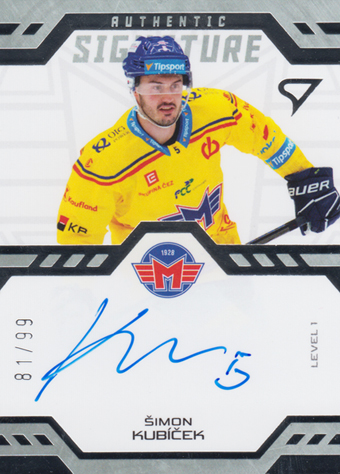 Kubíček Šimon 24-25 Tipsport Extraliga Authentic Signature Level 1 #SL1-SK
