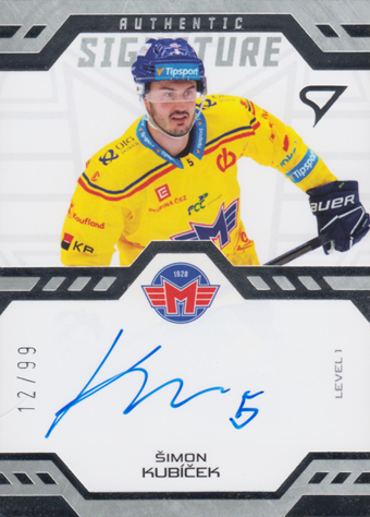 Kubíček Šimon 24-25 Tipsport Extraliga Authentic Signature Level 1 #SL1-SK