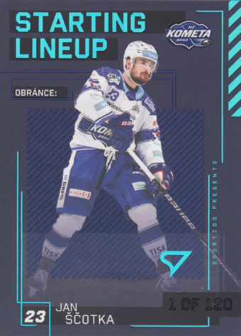 Ščotka Jan 23-24 Tipsport Extraliga Starting Lineup 1st Period #SL-39