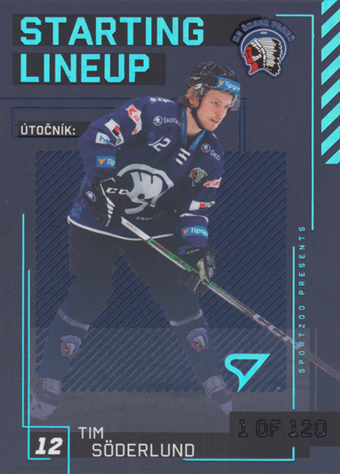 Söderlund Tim 23-24 Tipsport Extraliga Starting Lineup 1st Period #SL-72
