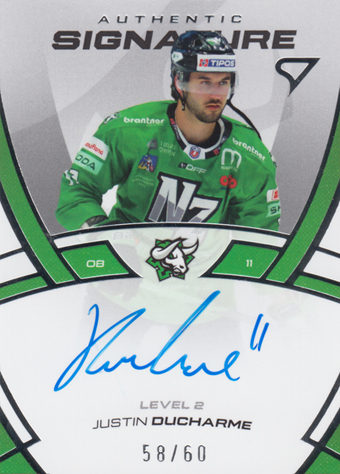 Ducharme Justin 24-25 Tipos Extraliga Authentic Signature Level 2 #SL2-JD