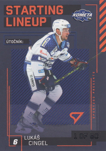 Cingel Lukáš 23-24 Tipsport Extraliga Starting Lineup 2nd Period #SL-40