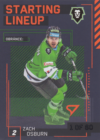 Osburn Zach 23-24 Tipsport Extraliga Starting Lineup 2nd Period #SL-56
