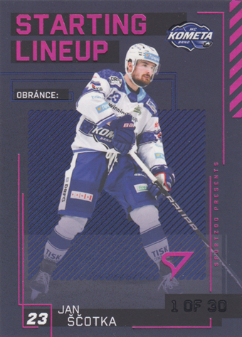 Ščotka Jan 23-24 Tipsport Extraliga Starting Lineup 3rd Period #SL-39