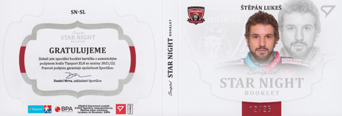 Lukeš Štěpán 21-22 Tipsport Extraliga Star Night Booklet #SN-SL