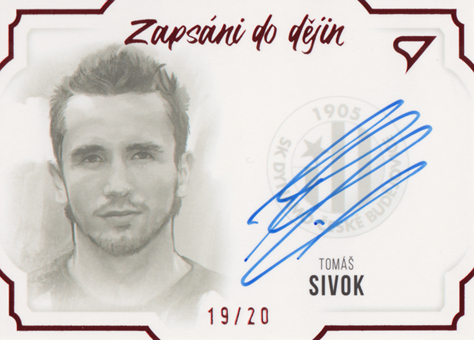 Sivok Tomáš 2023 Dekády fotbalové ligy Zapsáni do dějin Auto Red #S-TS