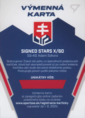 Sýkora Adam 2023 Hokejové Slovensko Signed Stars #SS-AS