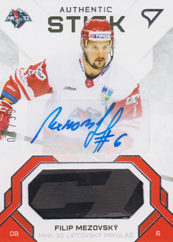 Mezovský Filip 20-21 Tipos Extraliga Authentic Stick Auto #ST16