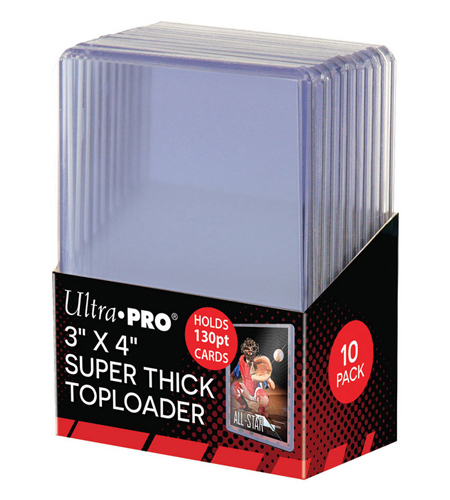 Balení 10 plastových toploaderů UltraPro 130pt