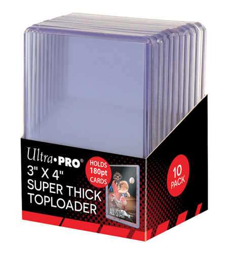 Balení 10 plastových toploaderů UltraPro 180pt