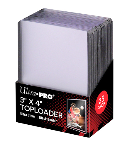 Balení 25 plastových toploaderů UltraPro Black Border 35pt