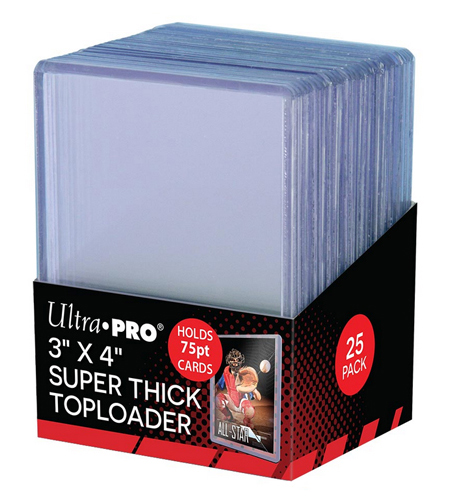 Balení 25 plastových toploaderů UltraPro 75pt