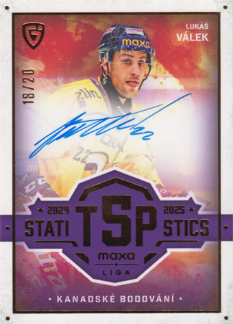 Válek Lukáš 25-26 GOAL Cards Maxa liga Statistics Auto #TOP-5