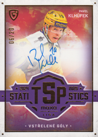 Klhůfek Pavel 25-26 GOAL Cards Maxa liga Statistics Auto #TOP-6