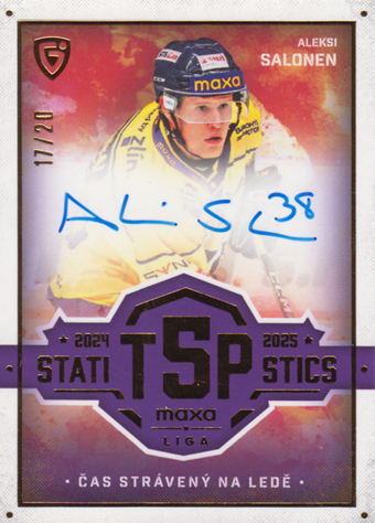 Salonen Aleksi 25-26 GOAL Cards Maxa liga Statistics Auto #TOP-35