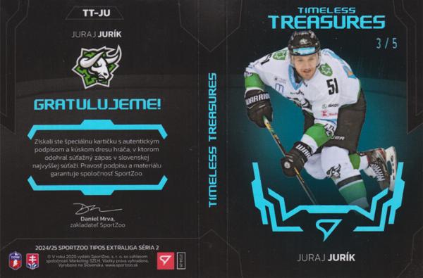Jurík Juraj 24-25 Tipos Extraliga Timeless Treasures Booklet #TT-JJ