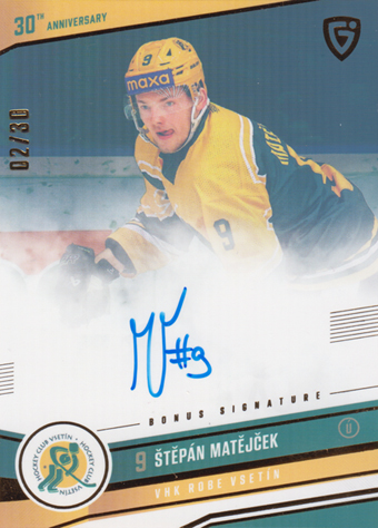 Matějček Štěpán 24-25 GOAL Cards Maxa liga 30 let od Finále Signature #VS-02