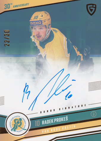 Prokeš Radek 24-25 GOAL Cards Maxa liga 30 let od Finále Signature #VS-03