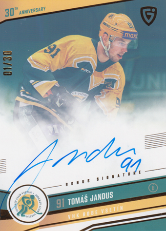 Jandus Tomáš 24-25 GOAL Cards Maxa liga 30 let od Finále Signature #VS-21