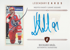 Král Richard 2023 Legendary Cards Rekordy ELH Základní část Signature #ZC-PS2