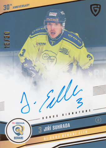 Suhrada Jiří 24-25 GOAL Cards Maxa liga 30 let od Finále Signature #ZL-01