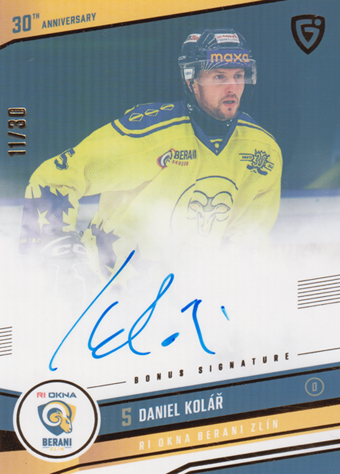 Kolář Daniel 24-25 GOAL Cards Maxa liga 30 let od Finále Signature #ZL-02