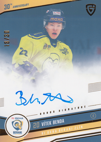 Benda Vítek 24-25 GOAL Cards Maxa liga 30 let od Finále Signature #ZL-05