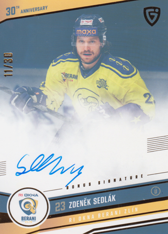 Sedlák Zdeněk 24-25 GOAL Cards Maxa liga 30 let od Finále Signature #ZL-07