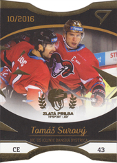 Surový Tomáš 17-18 Tipsport Liga Zlatá prilba #ZP2